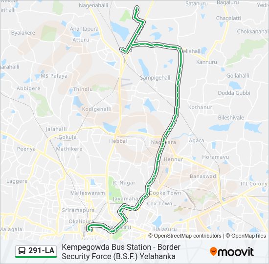 291-LA bus Line Map