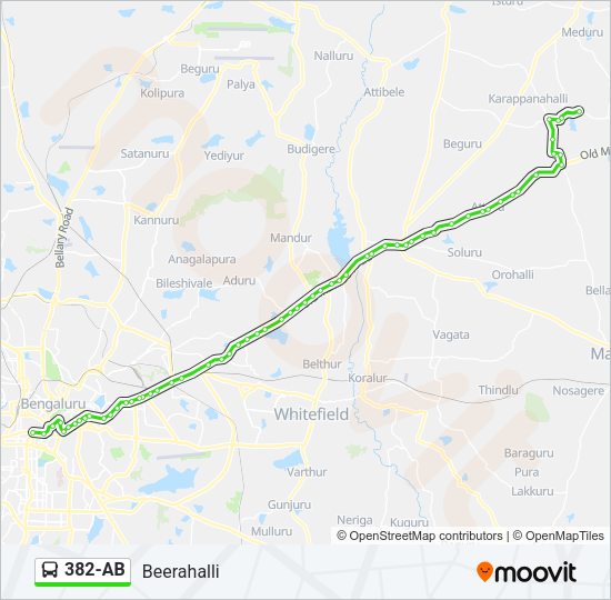 382-AB Bus Line Map