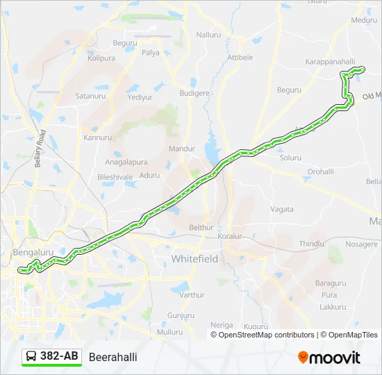 382-AB Bus Line Map