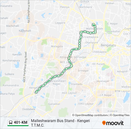 401-KM bus Line Map