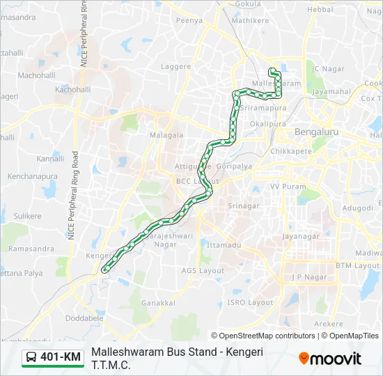 401-KM Bus Line Map