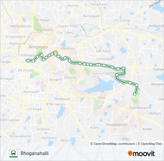 336-KMT-BGH bus Line Map