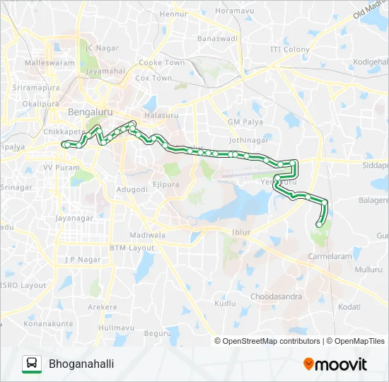 336-KMT-BGH Bus Line Map