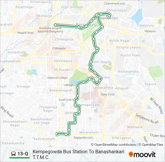 13-Q Bus Line Map