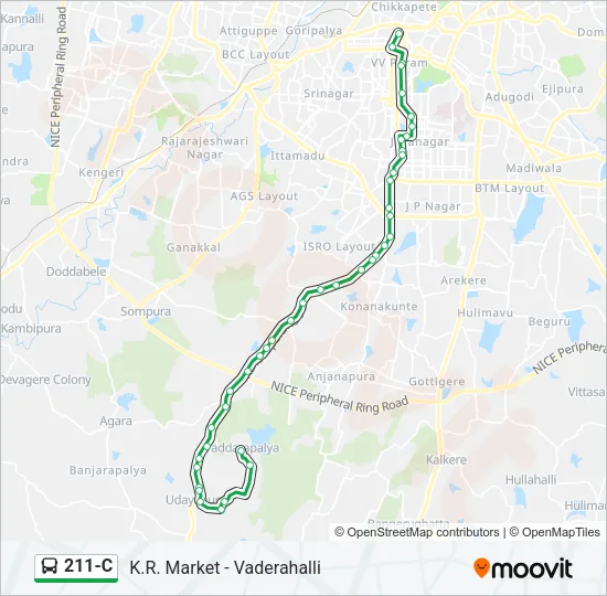 211-C Bus Line Map