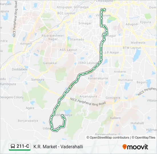 211-C Bus Line Map