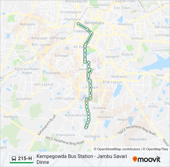 215-H Bus Line Map