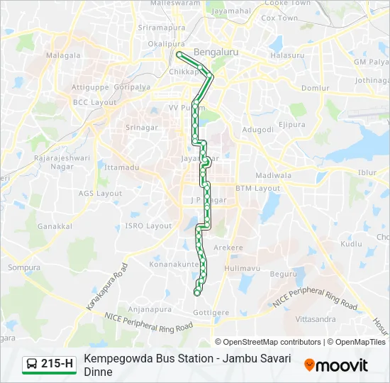215-H Bus Line Map