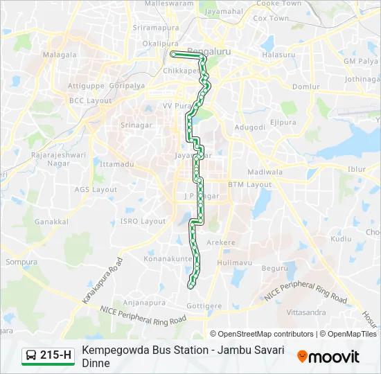 215-H Bus Line Map