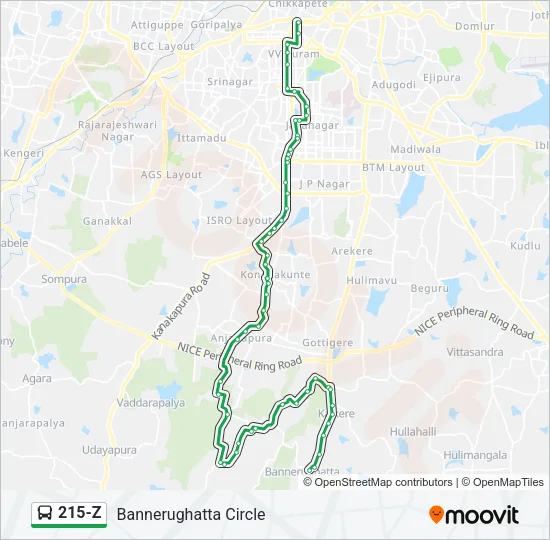 215-Z Bus Line Map