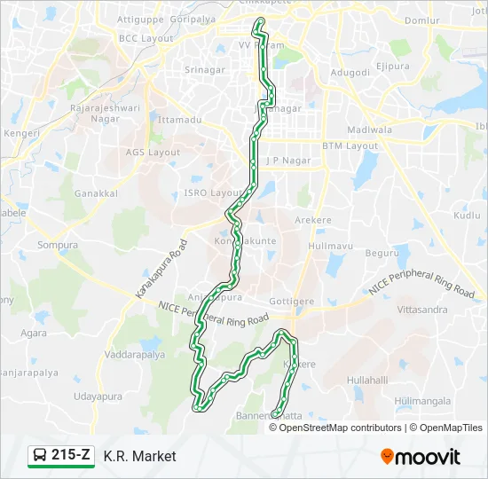 215-Z Bus Line Map