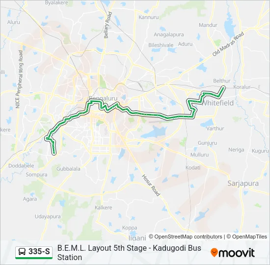 335-S Bus Line Map