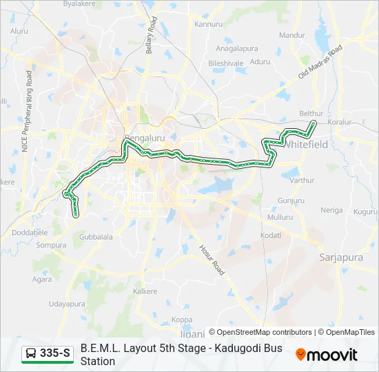 335-S Bus Line Map