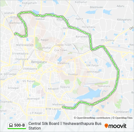 500-B Bus Line Map