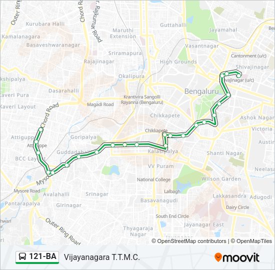 121-BA Bus Line Map