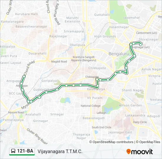 121-BA Bus Line Map
