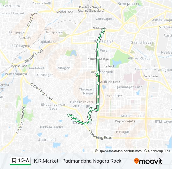 15-A bus Line Map