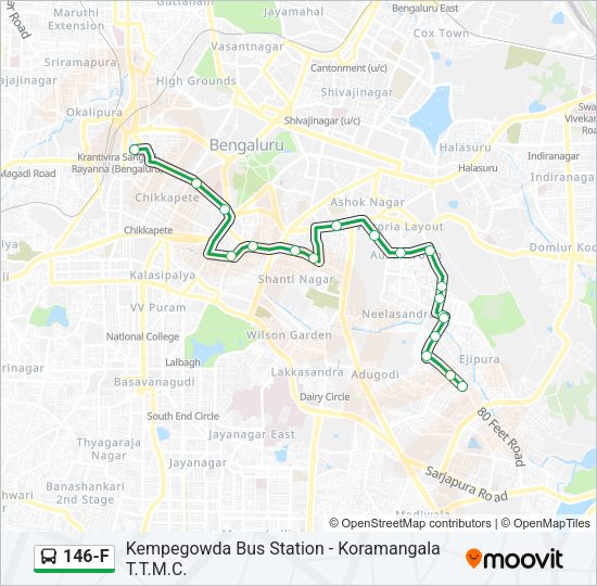 146-F bus Line Map