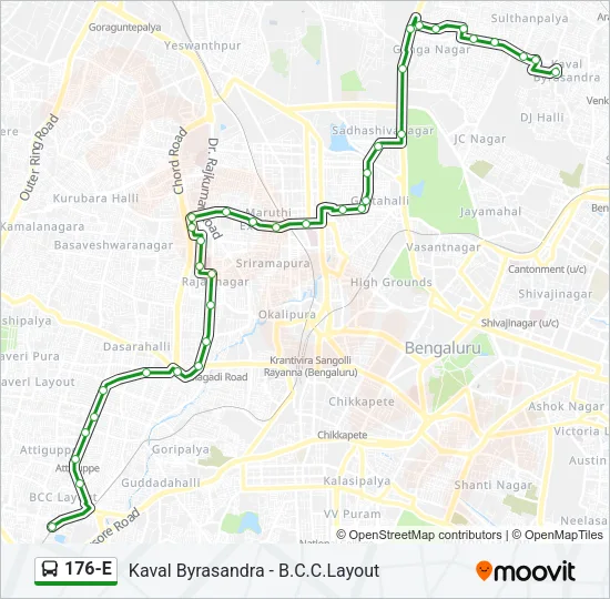 176-E Bus Line Map