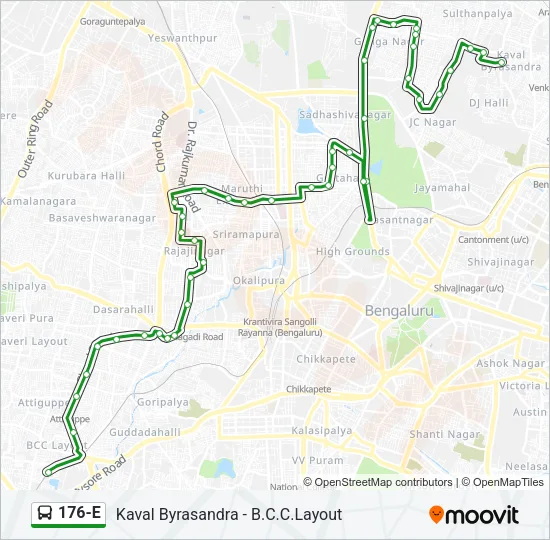 176-E Bus Line Map