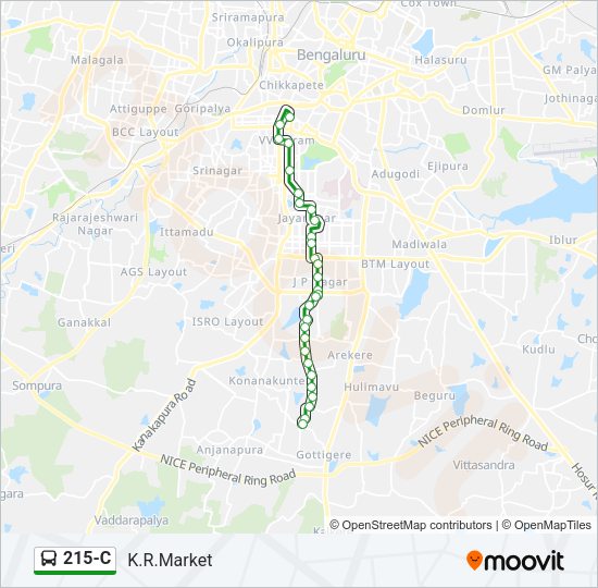 215-C Bus Line Map