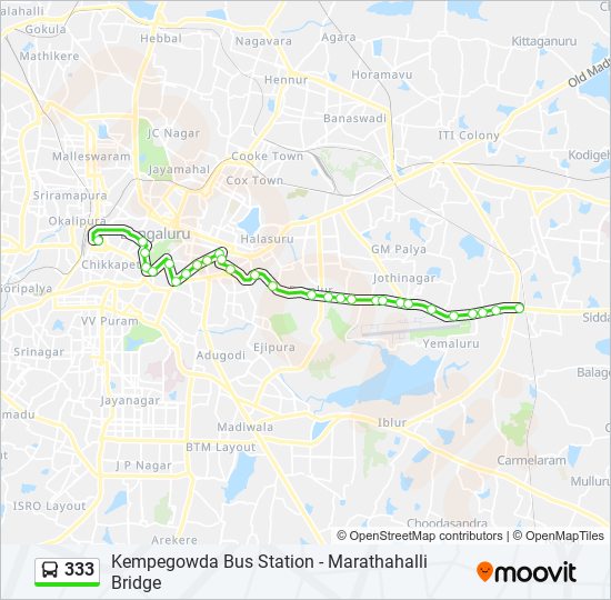 333 bus Line Map