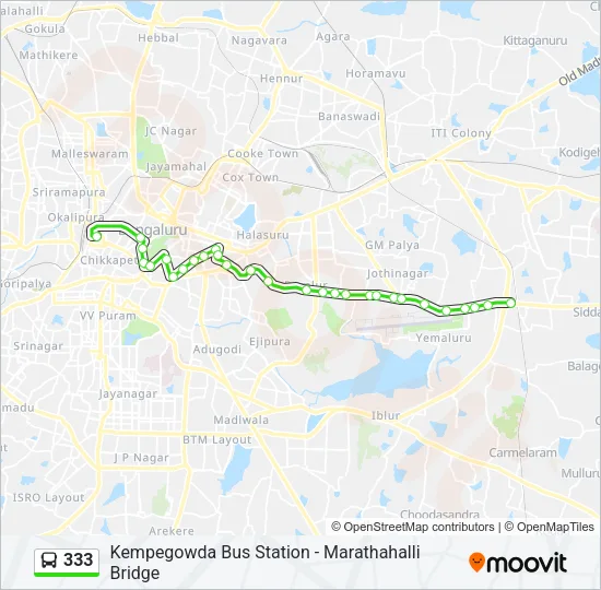 333 Bus Line Map