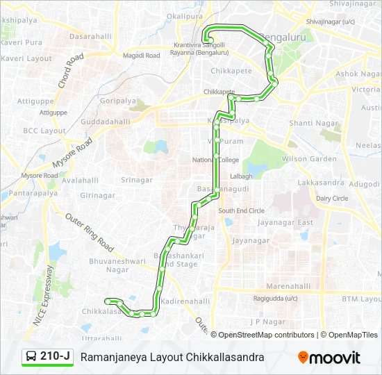 210-J Bus Line Map