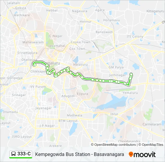 333-C Bus Line Map