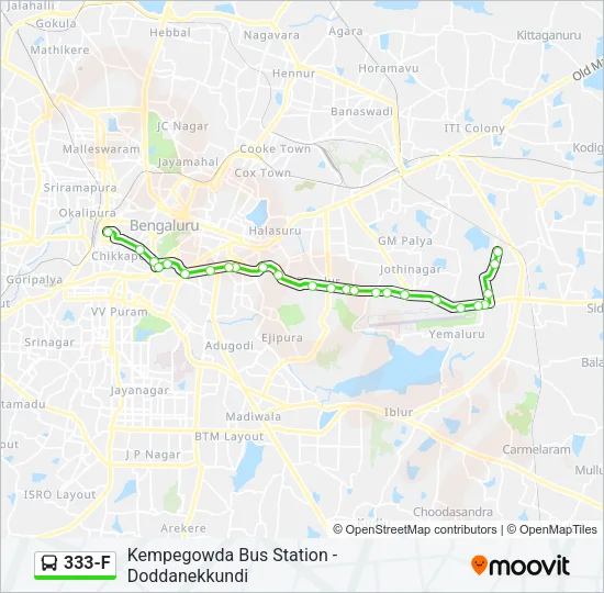 333-F Bus Line Map