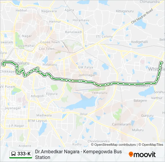 333-K Bus Line Map