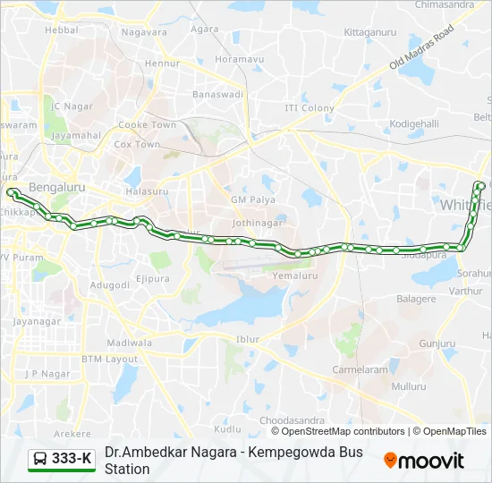 333-K Bus Line Map