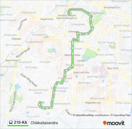 210-KA Bus Line Map