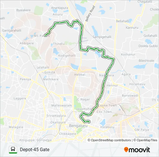 290-S SBS-D45G Bus Line Map
