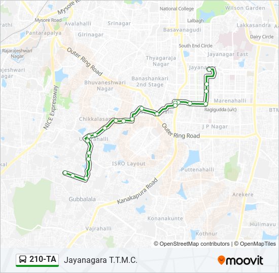 210-TA bus Line Map