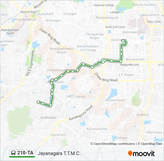 210-TA Bus Line Map