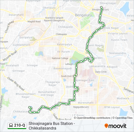 210-Q Bus Line Map