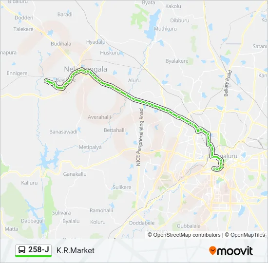 258-J Bus Line Map