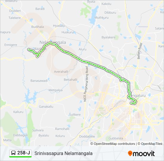 258-J Bus Line Map