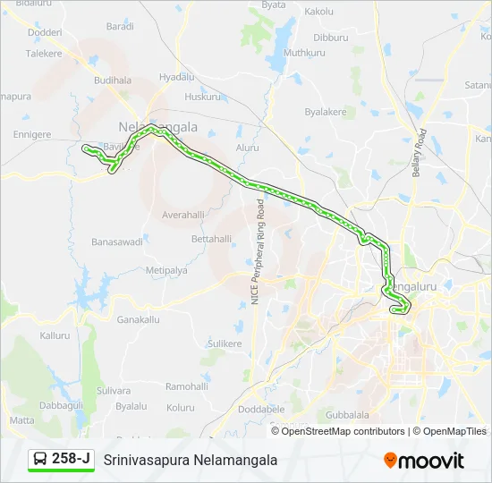 258-J Bus Line Map