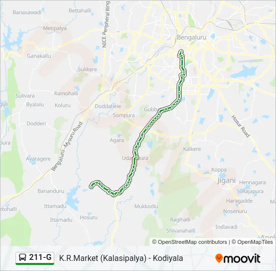 211-G Bus Line Map