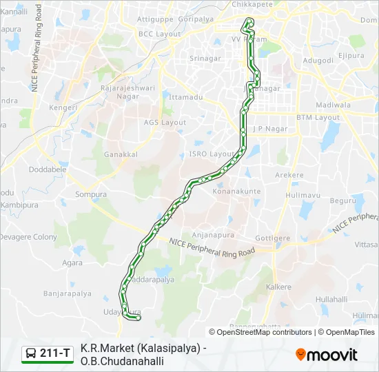 211-T Bus Line Map
