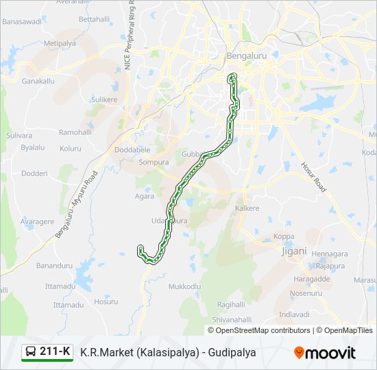 211-K bus Line Map