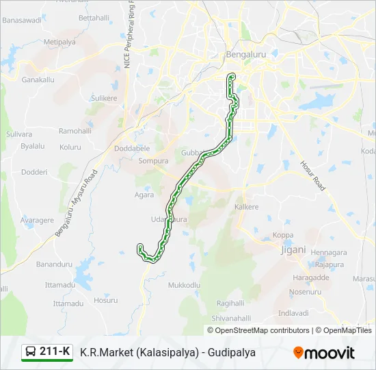 211-K Bus Line Map