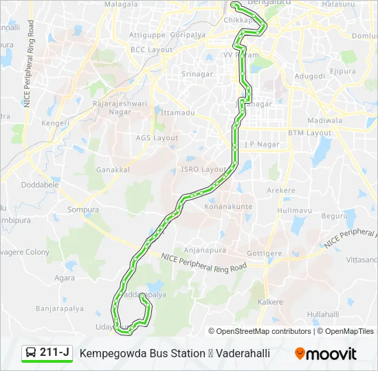 211-J Bus Line Map