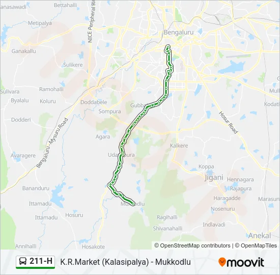211-H Bus Line Map