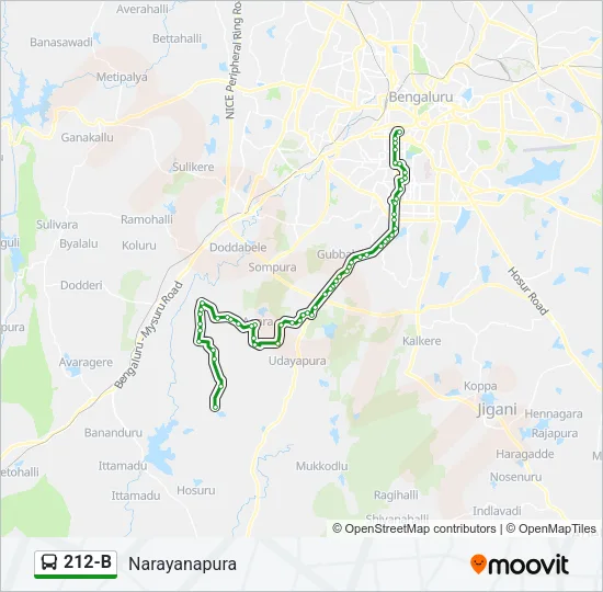212-B Bus Line Map