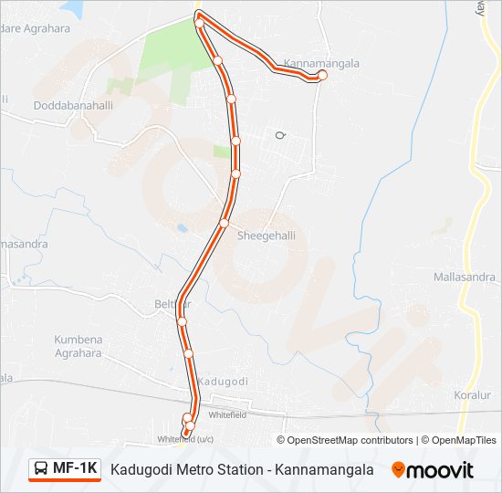 MF-1K bus Line Map