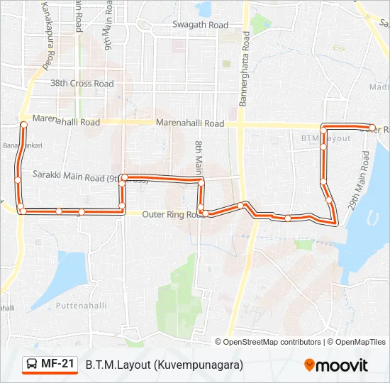 MF-21 Bus Line Map