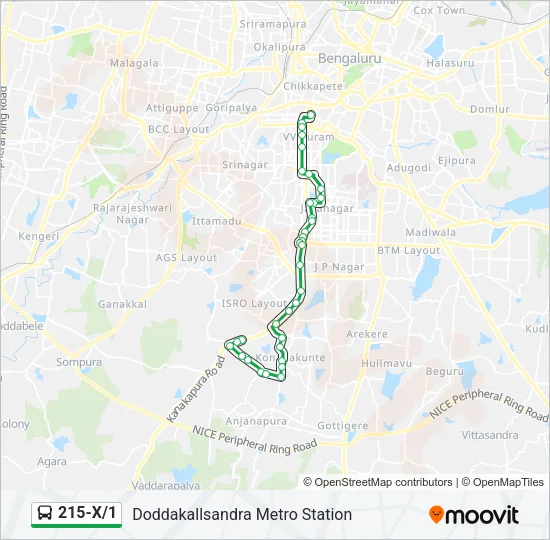 215-X/1 Bus Line Map